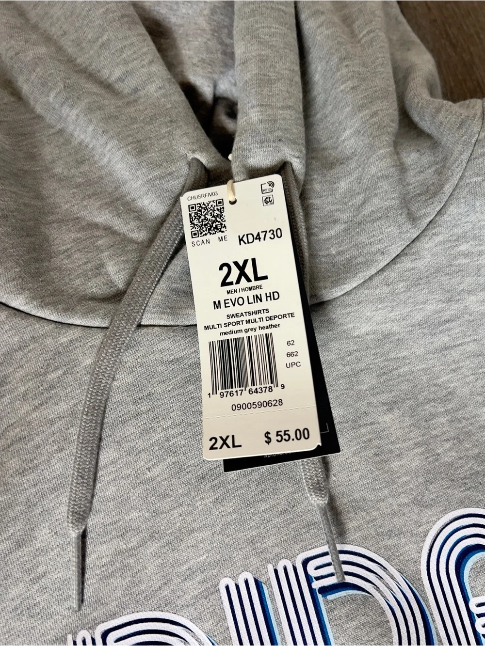 Adidas Men's Fleece Active Hoodie-Size 2XL‎